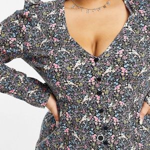 Cute floral tea dress with frill hem